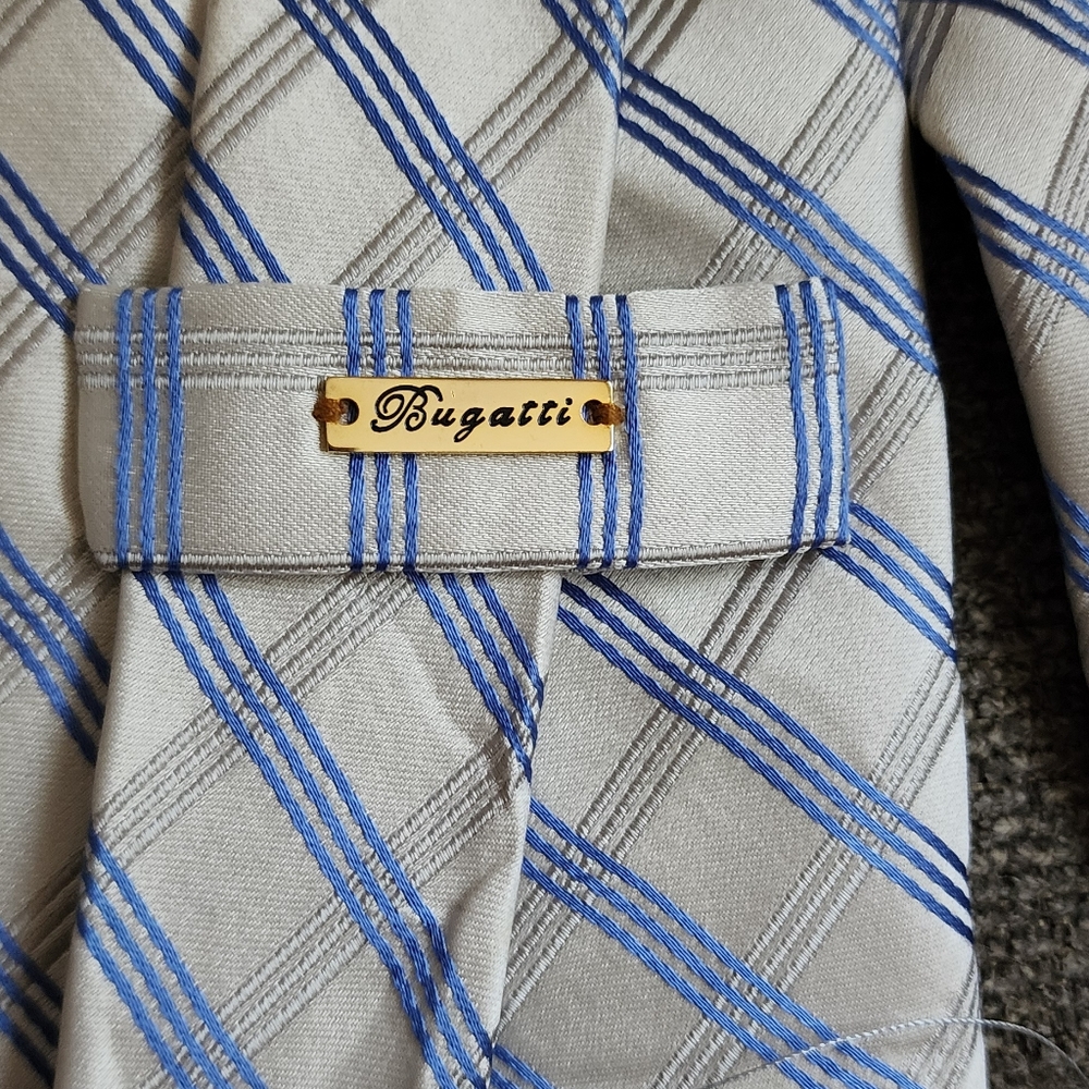 Bugatti Men's 100% Silk Plaid Check Tie - Picture 3 of 4